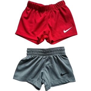 Nike Kids Red and Gray Shorts 2 piece Bundle Baby Size 3M